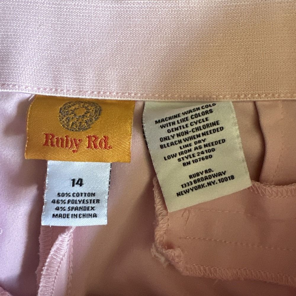 Womens Ruby Rd‎ PINK Pants Capri pants Sz 14 Large Top EUC - Outfit Set - Picture 7 of 8